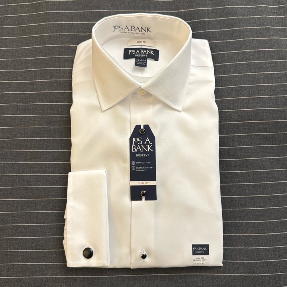 Jos. A. Bank Reserve Collection Slim Fit French Cuff Formal Dress Shirt
